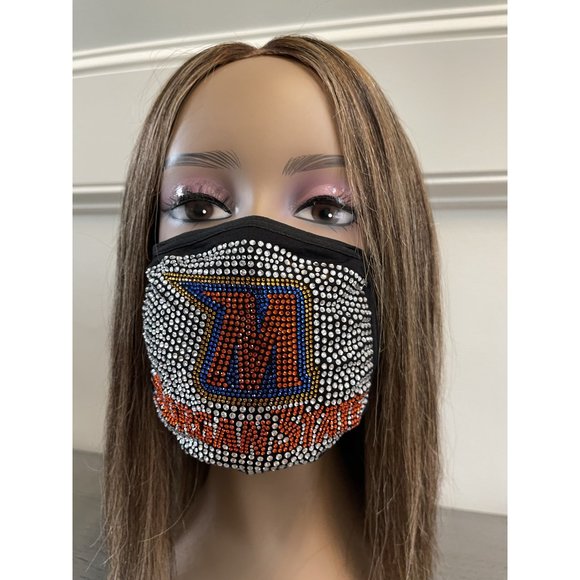 Morgan State University Bling Rhinestone Face Mask - Picture 4 of 14